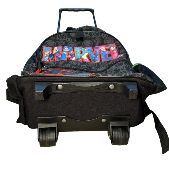 KIDS DISNEY MARVEL ROLLING BACKPACK, BLACK / NEON GREEN - Picture 2 of 9